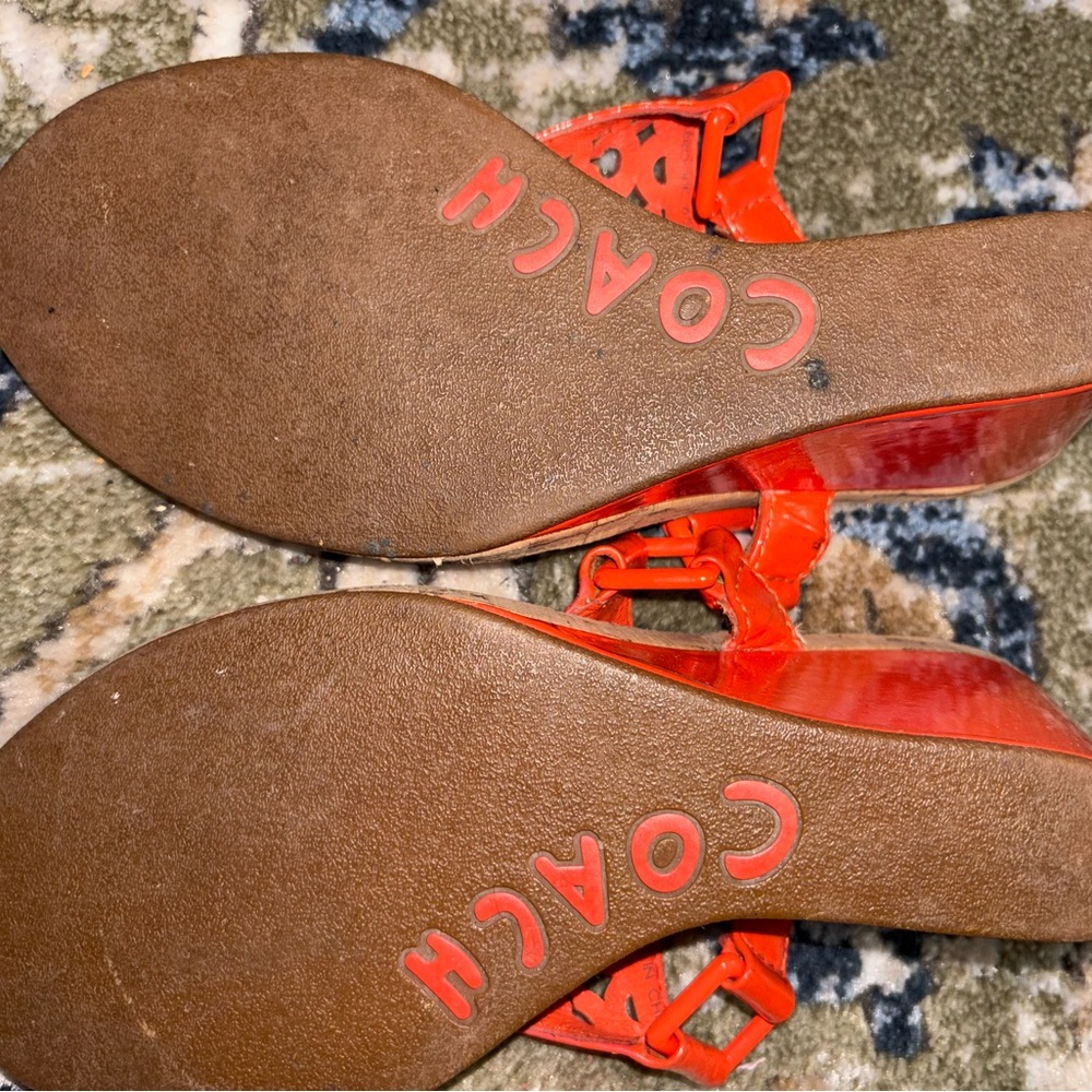 Coach Women's Bright Orange Sandals